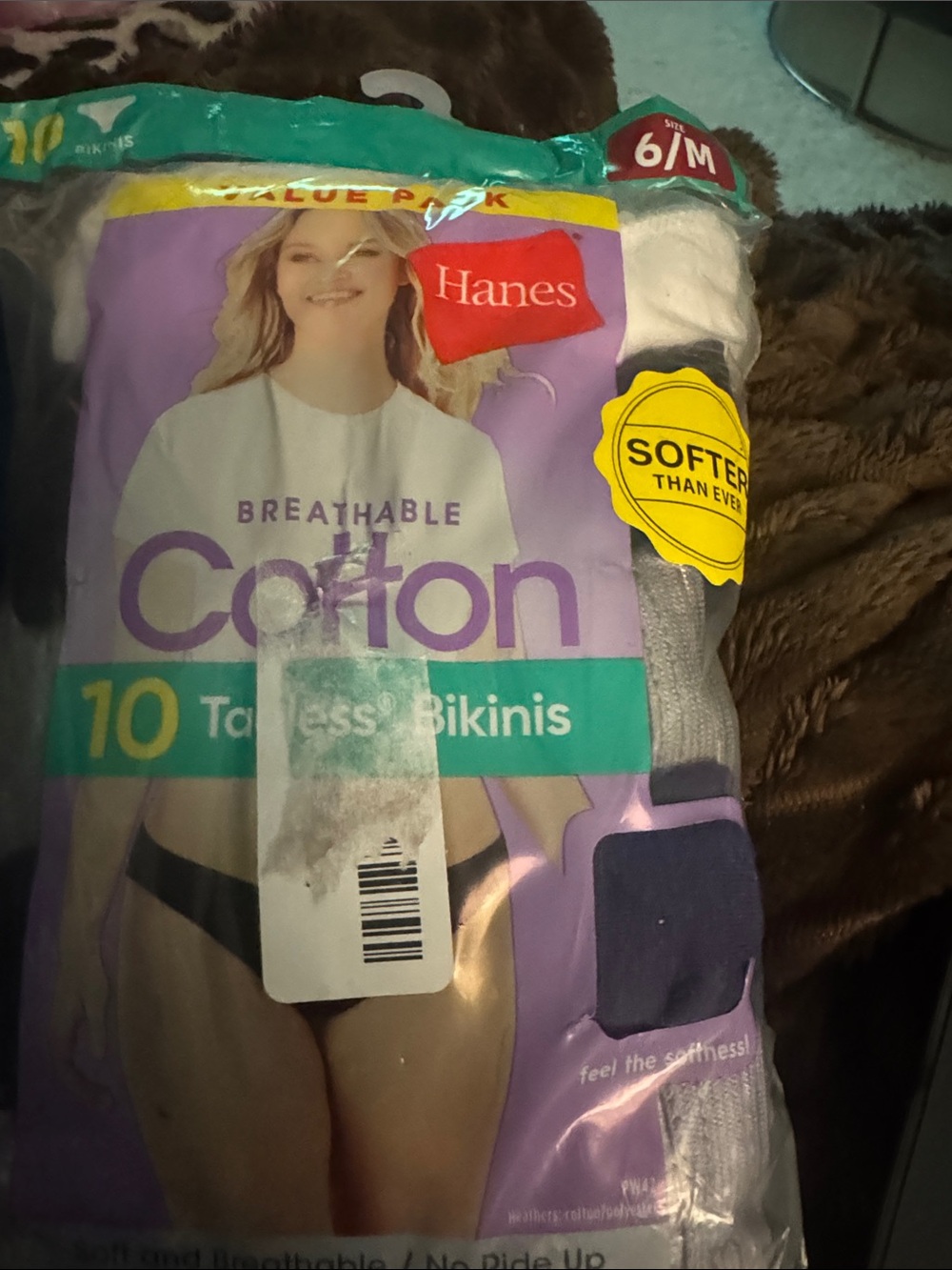 Hanes Breathable Cotton Bikini Underwear - White, Gray & Black (10-Pack)